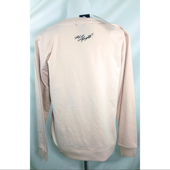 NWT S Karl Lagerfeld sweatshirt love Paris blush - Picture 3 of 5